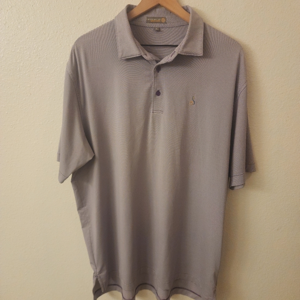 Peter Millar Summer Comfort Striped Golf Polo Shirt Mens sz XL